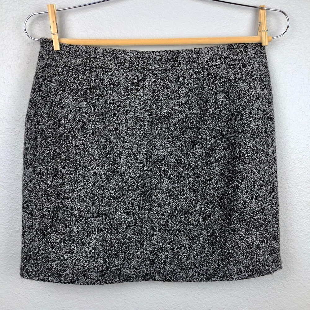Gap Tweed Side Zip Black & White Skirt Womens 0